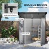 Outsunny 6 x 6ft Outdoor Storage Shed, Plastic Garden Shed with Windows and Air Vents, Outdoor Resin Tool Shed with Latch Doors for Garden, Deck, Light Grey