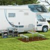 Outsunny Foldable Camping Picnic Table and Chairs, Lightweight Aluminium Garden Table Set with 2 Benches for Camping, Garden, Party, BBQ, Silver