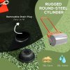 Outsunny Combination Push/Tow Lawn Roller Filled with 38L Sand (62kg) or Water, Great for the Garden 32 x 50cm Roller, Red