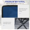Outsunny 6 Seater Folding Bench, Outdoor Camping Chair Portable Sports Spectator Chair with Metal Frame, Cup Holder & Carry Bag, Blue