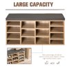 HOMCOM Multi-Storage Shoe Rack w/ 14 Compartments Cushion Moving Shelves Solid Frame Foot Pads Home Office Tidy Organisation Boots Trainers
