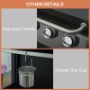 Outsunny 3 Burner Gas BBQ, Outdoor Grill, Portable Barbecue Trolley with Warming Rack, Side Shelves, Storage Cabinet, Thermometer, Carbon Steel, Black