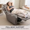 HOMCOM Recliner Armchair, Manual Reclining Chair with Adjustable Leg Rest and Reclining Functions, Modern Microfibre Overstuffed Lounge Seating for Living Room, Bedroom, Grey