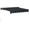 Outsunny 3 x 2.5m Electric Awning with LED Light and Remote Controller, Aluminium Frame Retractable Awning Half Cassette Sun Canopies for Garden Patio Deck Door Window
