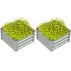 Outsunny Set of 2 Raised Garden Bed, Outdoor Planter Box with Galvanised Steel Frame for Growing Vegetables, Flowers and Herbs, 60 x 60 x 30.5 cm, Light Grey