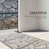 Outsunny Decorative Garden Privacy Screen with Stand, 6.5FT Freestanding Metal Outdoor Divider, Decorative Privacy Panel with Expansion Screws for Garden Pool Hot Tub, Leaf Style, Black