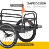 HOMCOM Steel Bike Trailer with Triple Safety Features, Wagon Bicycle Trailer with Suspension, 2 Wheels Outdoor Storage Carrier, 40kg Max Load, Black