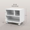 HOMCOM 2-Tier Printer Stand with Storage, Under Desk Printer Cart on Wheels with 3 Compartments, Desktop Printer Table for Home Office, White