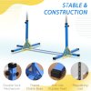 HOMCOM Height Adjustable Gymnastics Horizontal Bar For Kids Home Gym Training Children Junior Kip High Bar Fitness, Blue