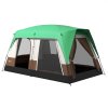 Outsunny 6-7 Man Camping Tent, 3000mm Waterproof Family Tunnel Tent with Sewn in Groundsheet and Top Light Hook, Portable with Bag, for Fishing Hiking Festival, Green