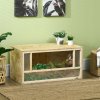 PawHut Reptile Terrarium Vivarium Habitat w/ Transparent Sliding Doors, Breathable Mesh, for Lizards, Horned Frogs, Snakes and Chameleons, 80 x 40 x 40 cm