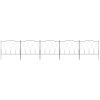 Outsunny Decoration Garden Fence, 5PCs Outdoor Picket Fence Panels, Rustproof Metal Wire Landscape Flower Bed Border Edging Animal Barrier, Black