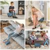 HOMCOM Linen Fabric Footstool, Small Foot Rest, Rectangle Sofa Stool for Bedroom Living Room