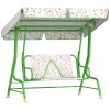 AIYAPLAY Kids Garden Swing Seat, Outdoor Swing Chair with Adjustable Canopy, Safety Belt, 2 Seater Hammock Swing Bench for Patio, Porch, Garden, Green