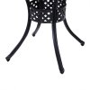 Outsunny 85cm Round Garden Dining Table with 46.5mm Dia. Umbrella Hole, Cast Aluminium Outdoor Dining Table, Grid Motif Outdoor Table for Garden, Patio, Porch, Black