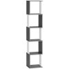 HOMCOM Modern 5-Tier Bookshelf, Freestanding Bookcase Storage Shelving for Living Room Home Office Study