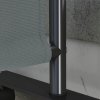 Outsunny Decorative Garden Partition Screen with Lockable Wheels, 6FT Portable Privacy Screen, Single Freestanding Metal Room Divider Panel for Garden Hot Tub Deck Pool, Dark Grey