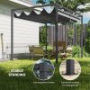 Outsunny 3 x 2m Metal Outdoor Pergola with Retractable Roof, Outdoor Gazebo Canopy Shelter with Drainage Holes for Garden, Patio, Lawn, Grey