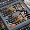 Outsunny Outdoor 3 in 1 Square Fire Pit Brazier with BBQ Grill, Metal Large Firepit with Lid, Log Grate, Poker for Backyard, Camping, Bonfire, Wood Burning Stove, 86 x 86 x 38cm, Black