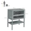 PawHut Wooden Hamster Cage with Storage Shelf, Small Animal Exercise Play House with Openable Top, for Hamsters, Gerbils, 60 x 40 x 80 cm - Grey