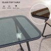 Outsunny 4 Piece Rattan Garden Furniture Set, Wicker Patio Outdoor Furniture Set with Loveseat, Armchairs, Glass Top Coffee Table and Cushions for Patio, Conservatory, Balcony, Natural Wood Finish