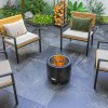 Outsunny Smokeless Fire Pit, 45cm Portable Wood Burning Firepit with Poker, Stainless Steel Liner for Garden Camping Bonfire Party, Metal, Black