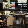 Outsunny Propane Gas Fire Pit Table, 50,000 BTU Smokeless Firepit Outdoor Patio Heater with Waterproof Cover, Glass Beads and Lid, 71 x 71 x 66.5cm, Brown