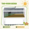 PawHut Wooden Tortoise House with Storage Shelf, Tortoise Enclosure Habitat with Clear Windows, Lamp Holder, Openable Top, Built-in Tray, for Indoor Use, Grey