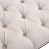 HOMCOM Bed End Side Chaise Lounge Sofa Stool Chic Button Tufted Window Hallway Seat Bench Wooden Leg Fabric Cover Padded Beige