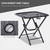 Outsunny Folding Zero Gravity Chairs, 3 Pieces Adjustable Sun Lounger and Table Set with Cup Holder and Headrest, Patio Bistro Set with Reclining Garden Chairs for Outdoor, Light Grey