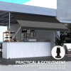Outsunny Balcony 3 x 1.5m Manual Adjustable Awning, DIY Patio Clamp Awning Canopy, Retractable Shade Shelter Easy to Move for Balcony, Black