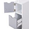 HOMCOM Tall Bathroom Cabinet, Freestanding Bathroom Storage Cabinet with 2-Tier Shelf and Drawers, Narrow Cupboard Storage Unit