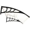 Outsunny Front Door Canopy Outdoor Awning Aluminium Rigid Plastic Polycarbonate Rain Shelter UV Water Rain Resistant 120 x 75cm White