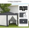 Outsunny 4M Hexagon Gazebo, Netting Party Tent, Patio Canopy Outdoor Event Shelter for Activities, Shade Resistant, Dark Grey