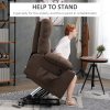 HOMCOM Power Lift Chair Recliner for Elderly, Velvet-touch Fabric Electric Riser and Recliner Chair for Living Room with Remote Control, Side Pockets, Cup Holders, Dark Brown