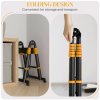 HOMCOM 3.8M Duo Aluminium Ladder with 12 Non-Slip Steps, Tool Holder Herringbone Deployed Extendable DIY with Climbing Platform, Yellow