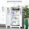 kleankin Bathroom Floor Cabinet, Freestanding Kitchen Cupboard with 2 Drawers, Adjustable Shelves and Tempered Glass Door, Wooden  Storage Unit for Living Room Kitchen Hallway