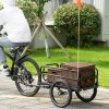HOMCOM Steel Bike Trailer with Triple Safety Features, Wagon Bicycle Trailer with Suspension, 2 Wheels Outdoor Storage Carrier, 40kg Max Load, Black