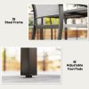 Outsunny 4 Seater Garden Dining Set, 5 Piece Garden Furniture Set with 4 Stackable Armchairs, Outdoor Table and Chairs with Easy Clean Top, Steel Frame, Texteline Seat, for Terrace, Balcony, Grey
