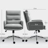 HOMCOM Home Office Chair, Upholstered Sherpa Fleece Desk Chair with Height Adjustable, Tilt Function and 360° Swivel Wheels for Home Office and Study Room, Grey