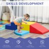 HOMCOM Soft Play 4-piece Climb and Crawl Foam Toddler Stairs and Ramp Colorful Children