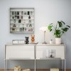 HOMCOM 7-Tier Wall Mounted Display Cabinet, Display Case with 6 Adjustable Shelves, Glass Doors for Home Office Ornaments 83x80cm, Graphite Wood Effect
