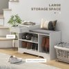HOMCOM Shoe Storage Bench, Shoe Rack Bench with Seating Cushion, Drawer, 3 Open Compartments and Table Top for Entryway, Hallway
