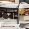 HOMCOM 3ft Single Bed Frame with Headboard, Platform Bed Frame with Underbed Storage, Slat Support, No Box Spring Needed, Easy Assembly, Rustic Brown