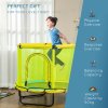 ZONEKIZ Kids Trampoline for Toddlers with Enclosure Safety Net, 4.6FT Hexageon Outdoor Indoor Jumper for Children 1-6 Years Old, Yellow