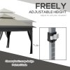 Outsunny 3 x 3(m) Pop Up Gazebo with Mosquito Netting, 1 Person Easy up Marquee Party Tent with 1-Button Push, Double Roof, Carry Bag, Sandbags, Height Adjustable Instant Shelter, Grey