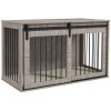 PawHut Dog Crate Furniture, Dog House Furniture Style for Extra Large Breeds, Pet Kennel with Removable Cushion for Indoor Use, 118 x 60 x 73 cm, Brown