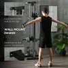 SPORTNOW Wall Mount Cable Machine, 15 Positions Adjustable Cable Crossover Machine Dual Pulley System for Home Gym