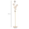HOMCOM 5-Light Upright Floor Lamps for Living Room with Lampshade, Modern Standing Lamp for Bedroom, Bulb not Included, Silver