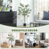HOMCOM Set of 2 Decorative Artificial Tree, 4ft/ 120cm Silk Eucalyptus Trees with 230 Silver Dollar Leaves in Pot, Fake Plants for Home, Office, Living Room, Indoor Decor